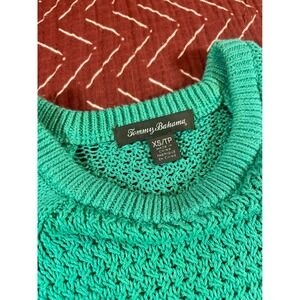 Tommy Bahama Turquoise‎ Knit Sweater Pullover Long Sleeve Mesh XS TP